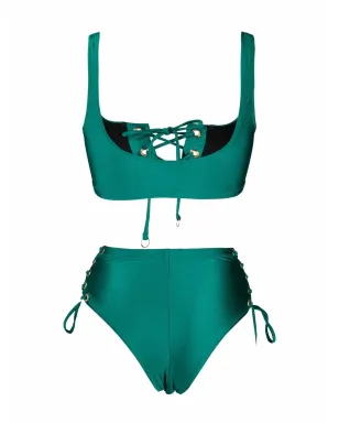 Noire Swimwear ラティスストラップのメタリックビキニセット - サムネイル2