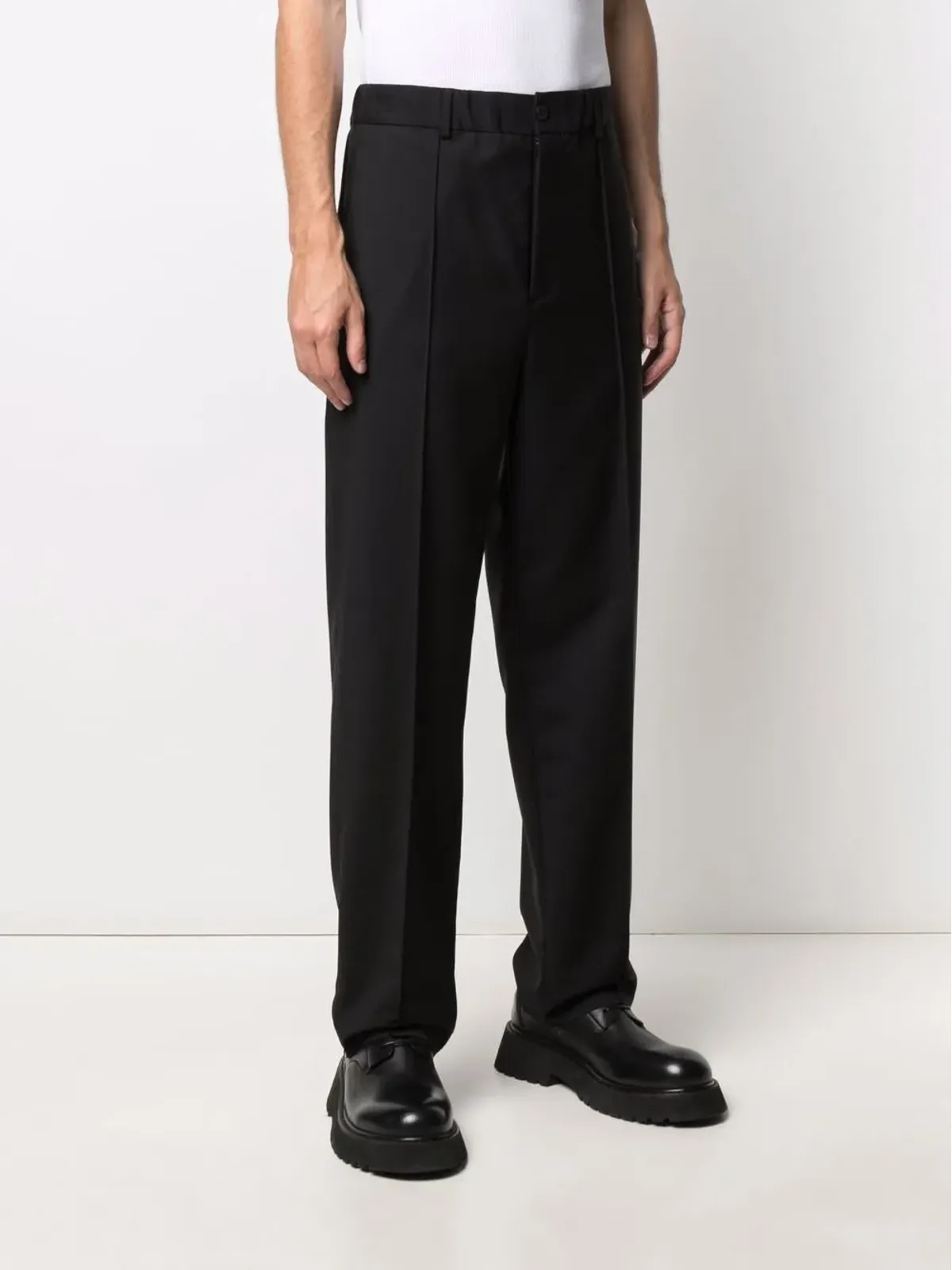 Valentino Garavani ブラックのテーラードストレートパンツ - 画像3