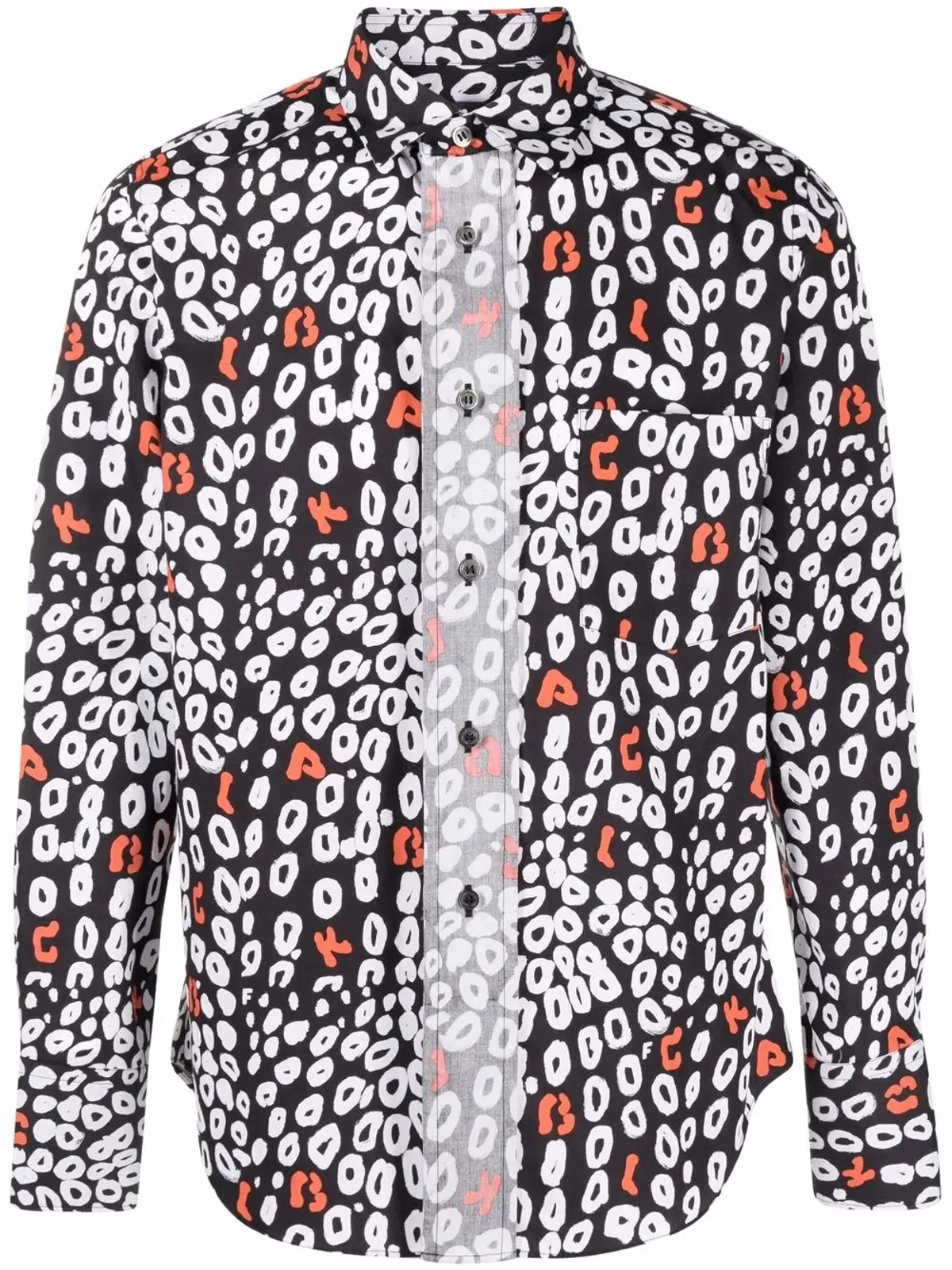 Black Comme Des Garçons ヒョウ柄コットンシャツ - 画像1