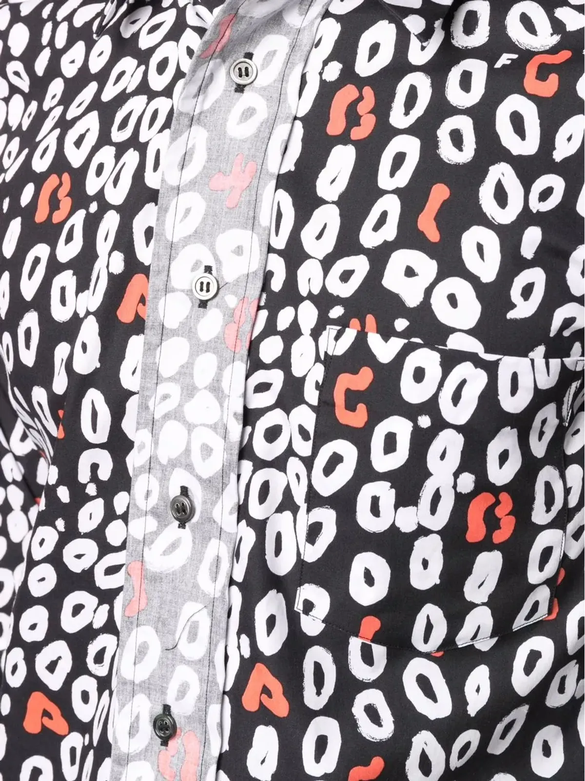 Black Comme Des Garçons ヒョウ柄コットンシャツ - 画像5