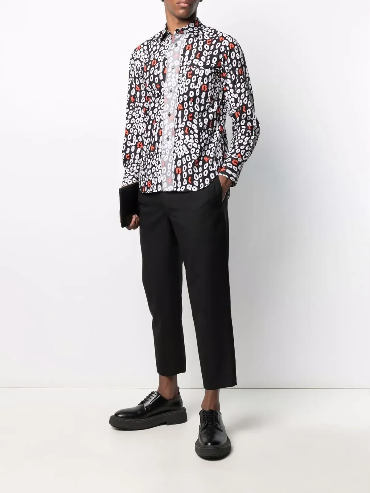Black Comme Des Garçons ヒョウ柄コットンシャツ - 画像2