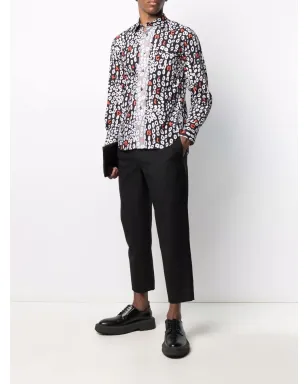 Black Comme Des Garçons ヒョウ柄コットンシャツ - サムネイル2