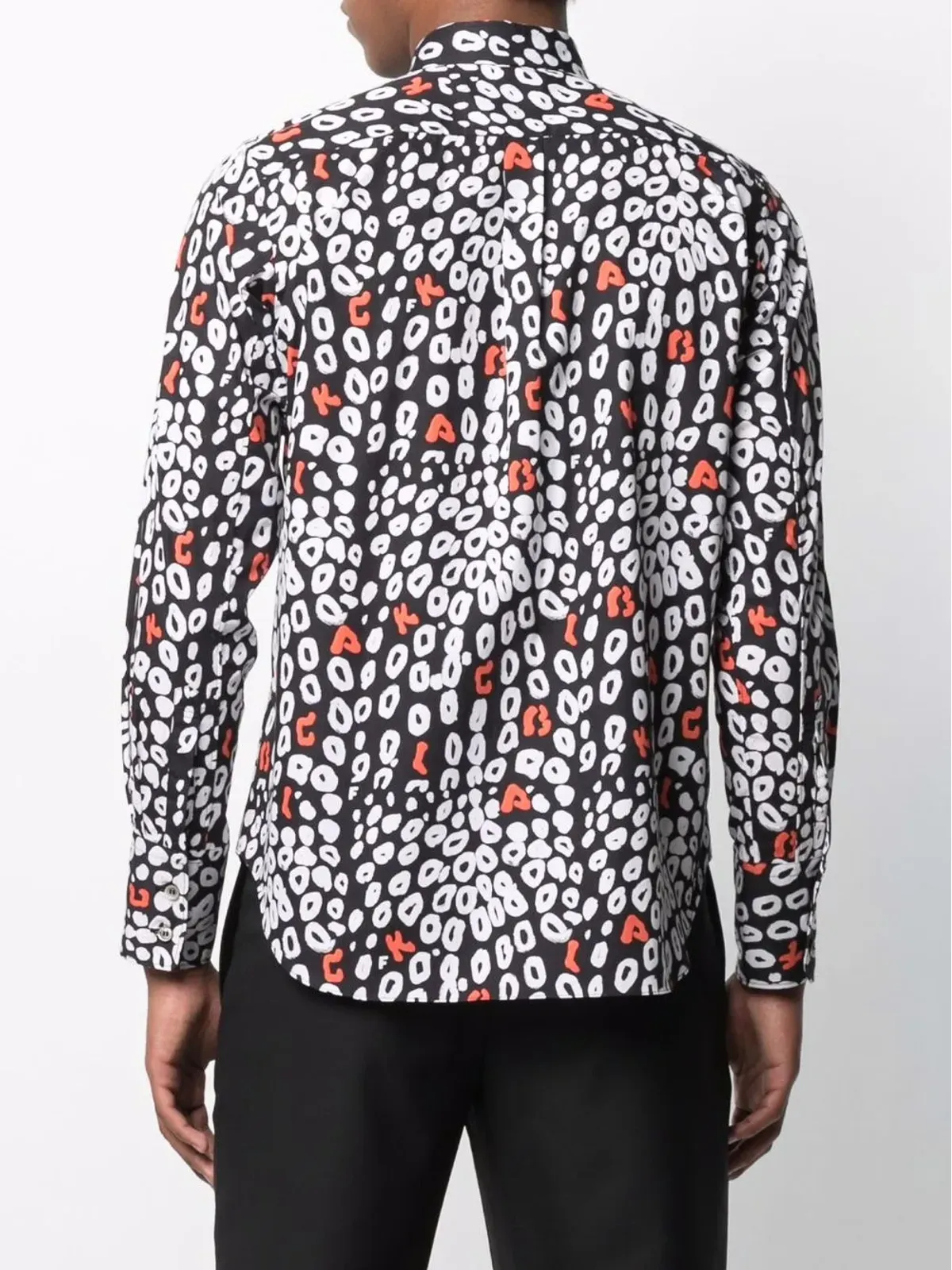 Black Comme Des Garçons ヒョウ柄コットンシャツ - 画像4