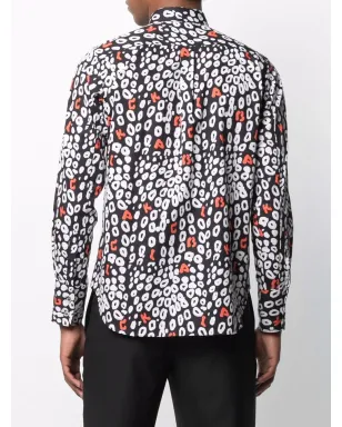 Black Comme Des Garçons ヒョウ柄コットンシャツ - サムネイル4