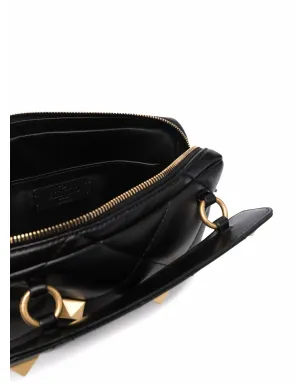 Valentino Garavani ローマンスタッド ダイヤモンドキルティング クラッチバッグ ブラック - サムネイル5