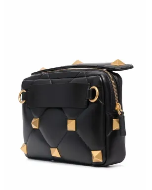 Valentino Garavani ローマンスタッド ダイヤモンドキルティング クラッチバッグ ブラック - サムネイル3
