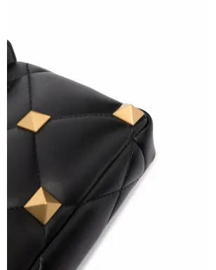 Valentino Garavani ローマンスタッド ダイヤモンドキルティング クラッチバッグ ブラック - サムネイル4
