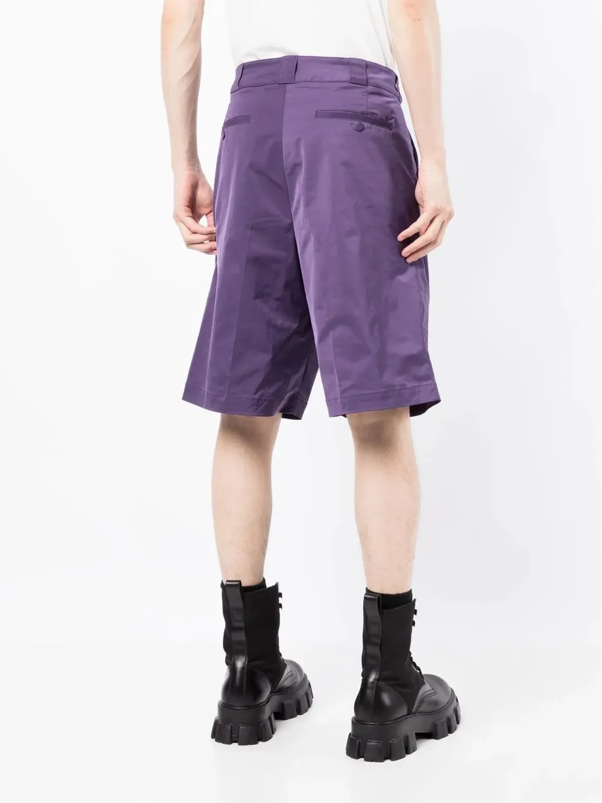 Valentino Garavani floral-appliqué shorts - Purple - 画像4