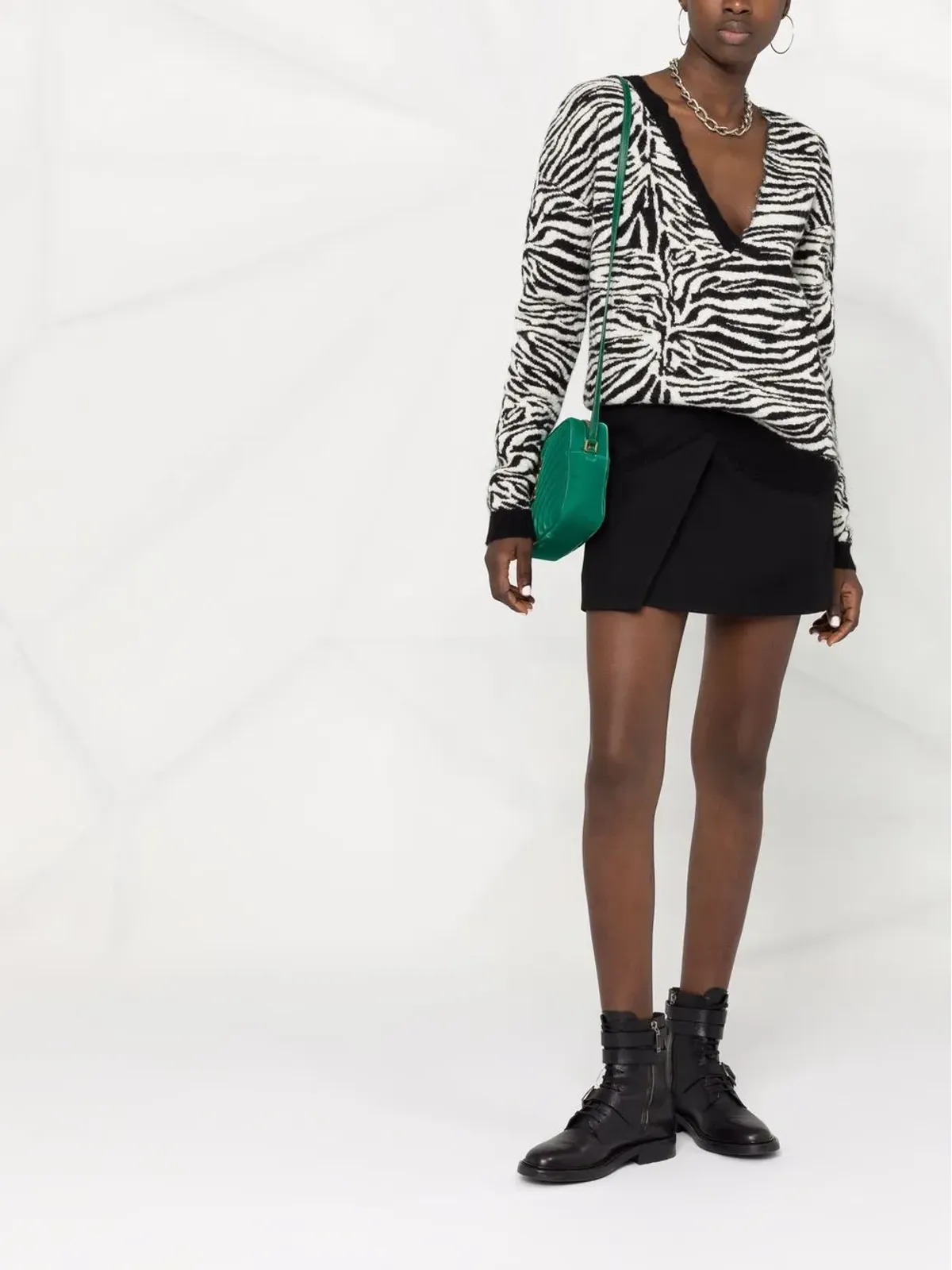 Saint Laurent ゼブラ柄リップドジャンパー - 画像2
