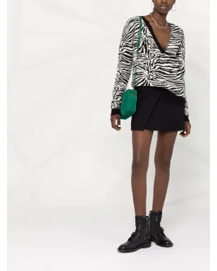 Saint Laurent ゼブラ柄リップドジャンパー - サムネイル2