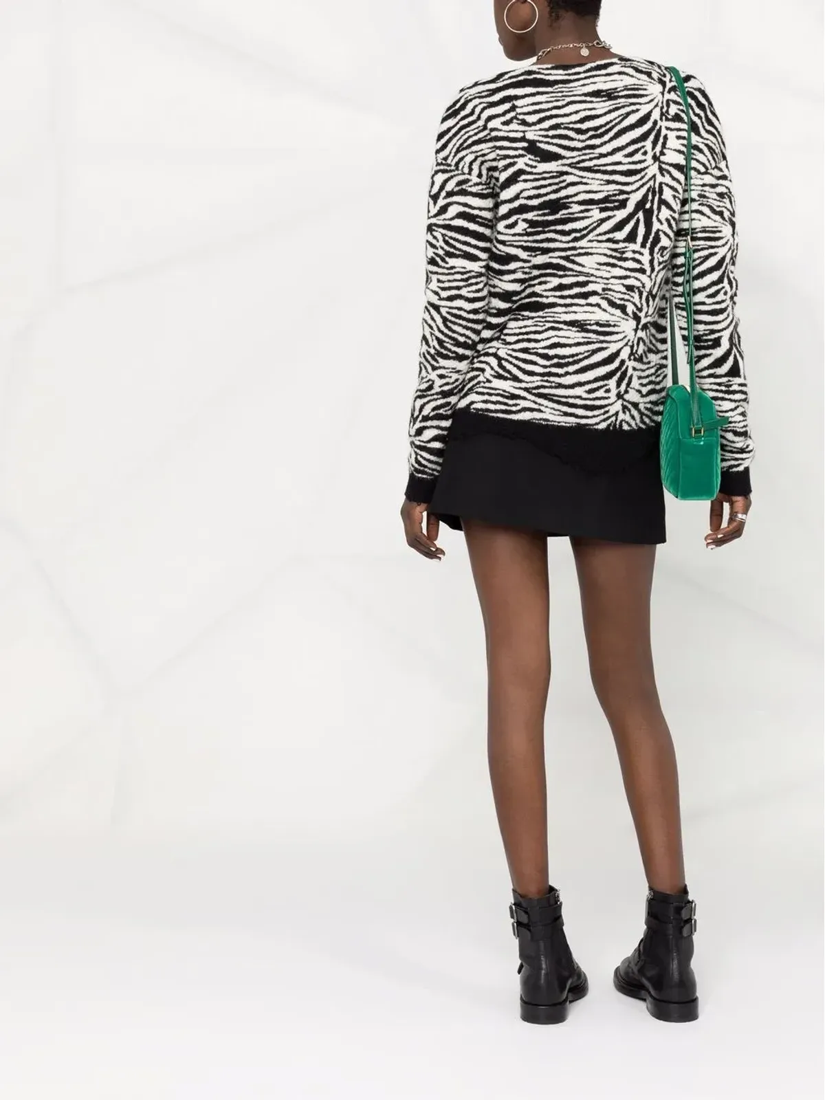 Saint Laurent ゼブラ柄リップドジャンパー - 画像4