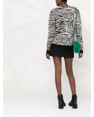 Saint Laurent ゼブラ柄リップドジャンパー - サムネイル4