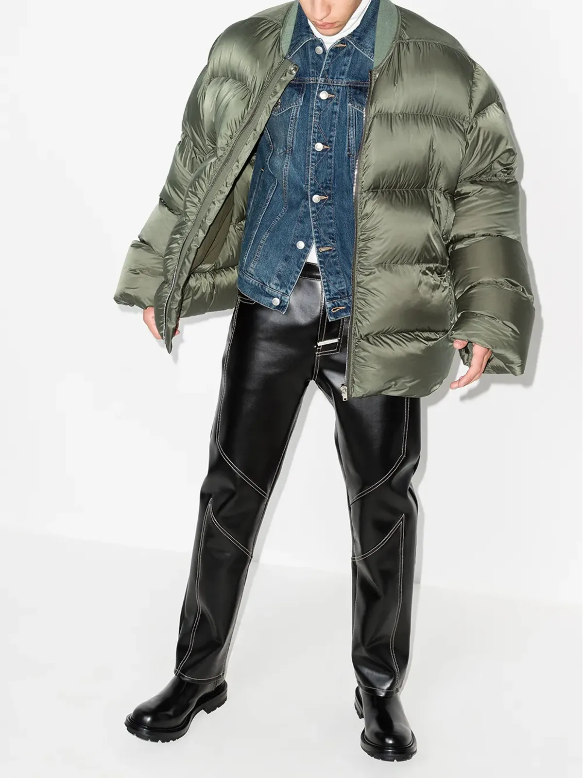 Alexander McQueen ロゴエンボスデニムジャケット - 画像5
