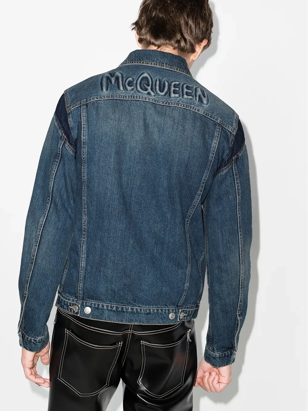 Alexander McQueen ロゴエンボスデニムジャケット - 画像3