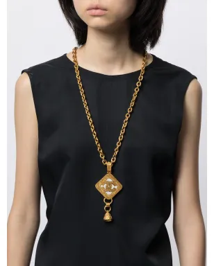 CHANEL ビンテージ 1994 CCベルチャームチェーンネックレス（ゴールド） - サムネイル2