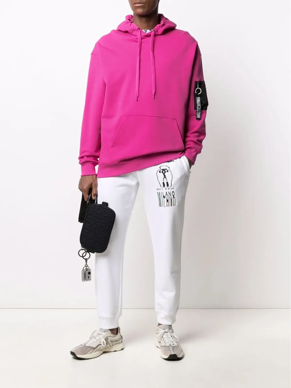 Moschino ジップポケットディテール フーディー - ピンク - 画像2