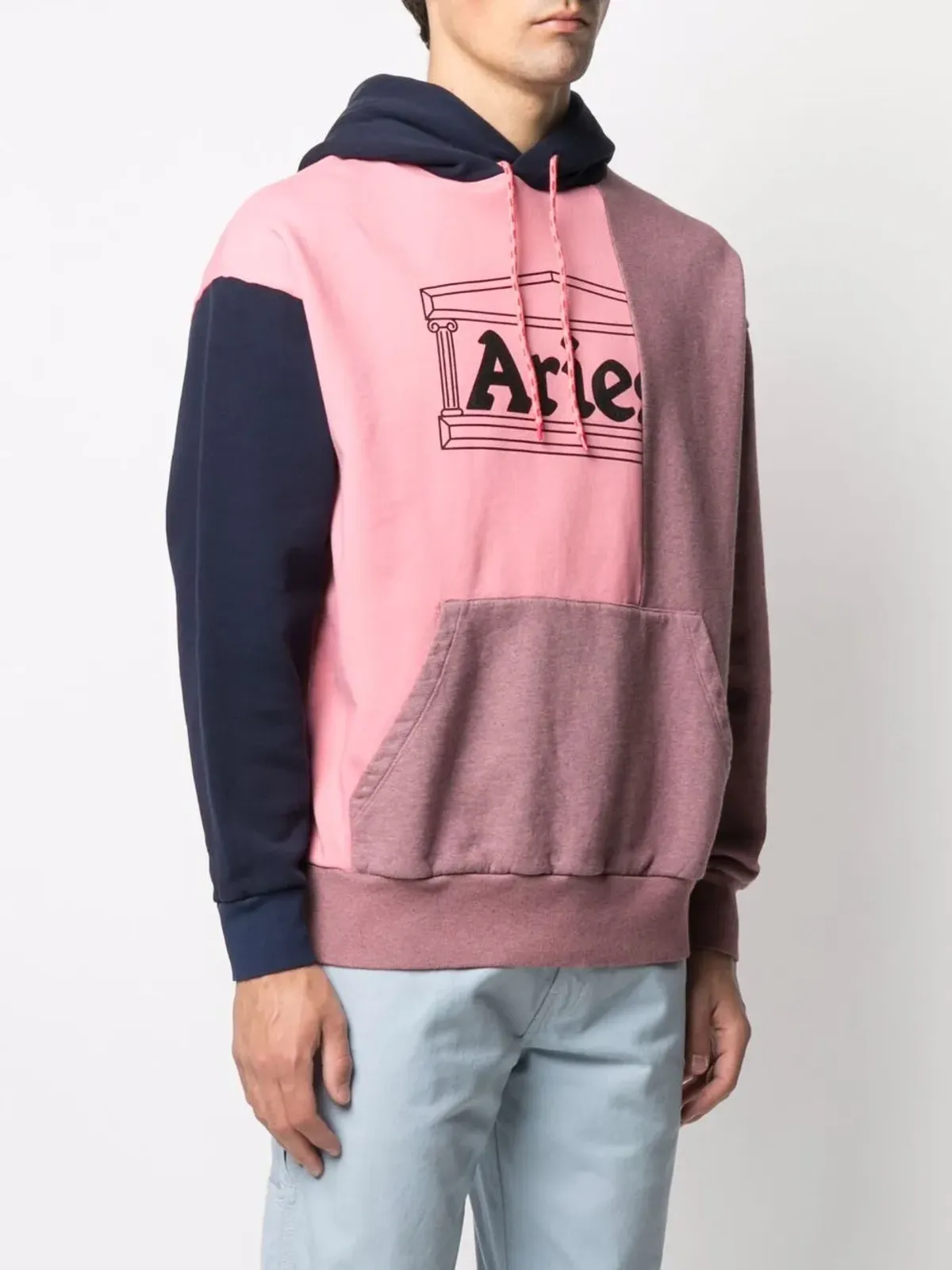 Aries ブロックカラー ロゴプリント パーカー - 画像4