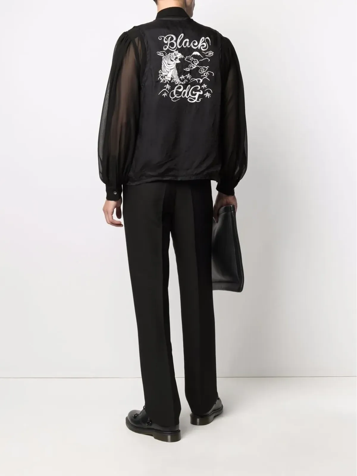 Black Comme Des Garçons ロゴ刺繍ジレ - 画像2