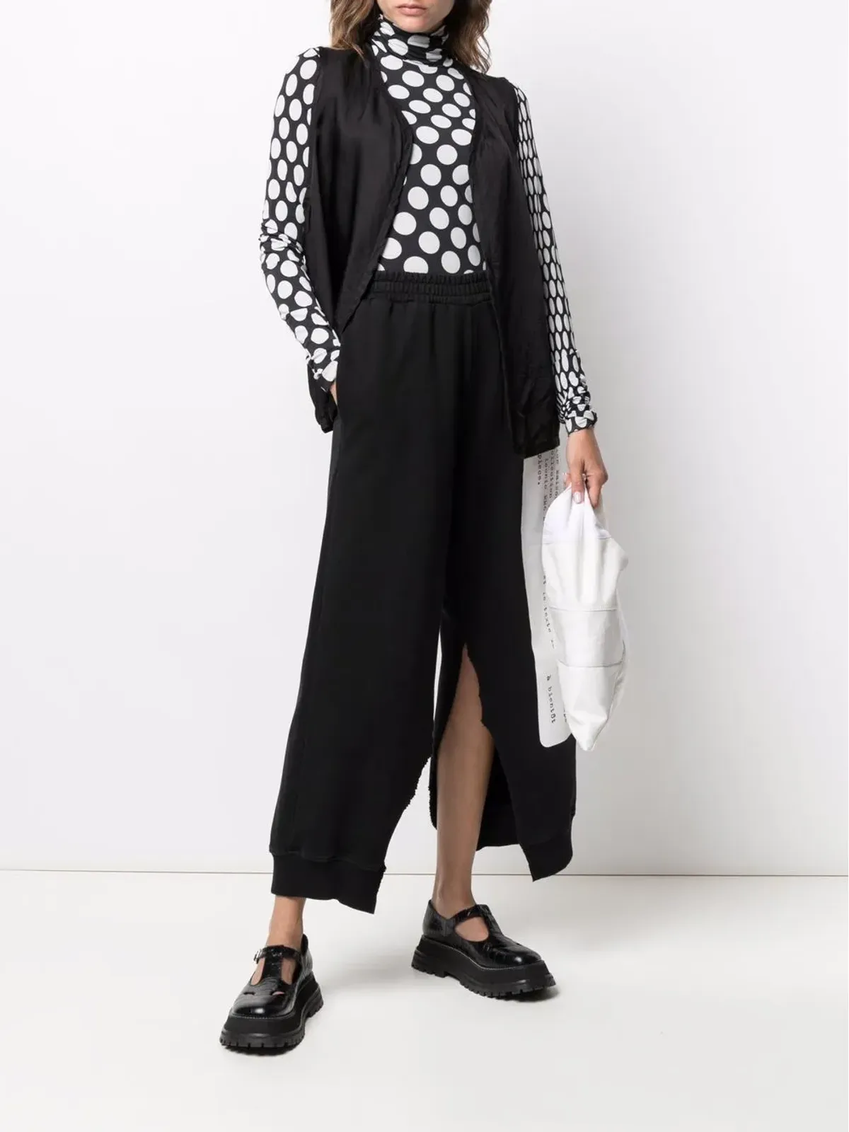 Black Comme Des Garçons ロゴ刺繍ジレ - 画像3