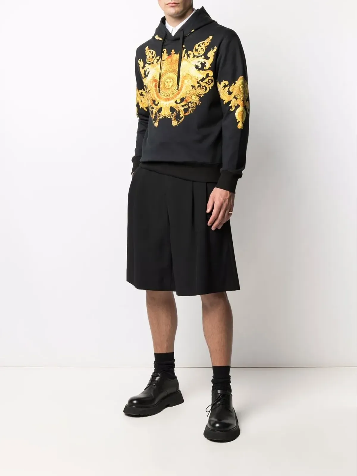 Versace Jeans Couture バロック柄コットンフーディ - 画像2