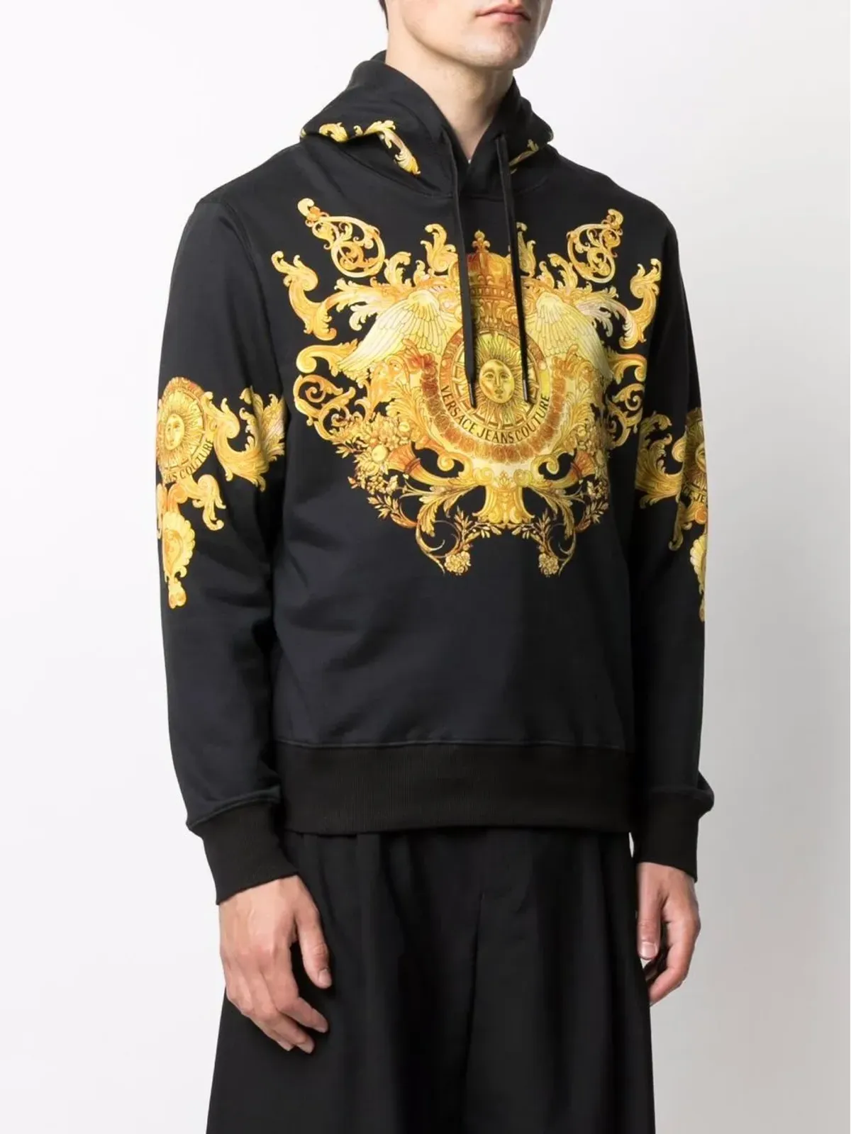 Versace Jeans Couture バロック柄コットンフーディ - 画像4