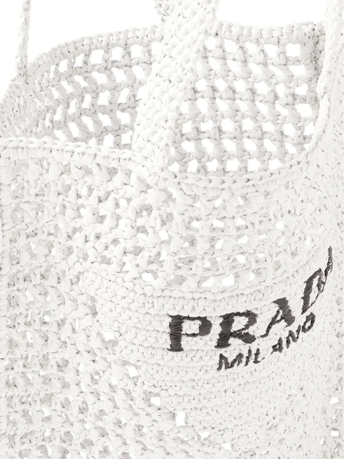 Prada ロゴプリント ラフィア トートバッグ - 画像5