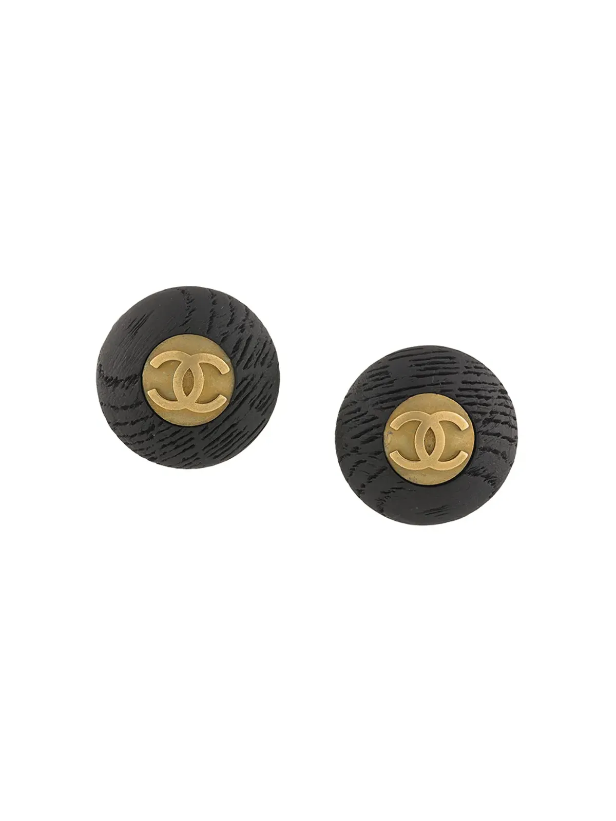 CHANEL Pre-Owned 1994 CCボタン クリップオン イヤリング - ブラック - 画像1