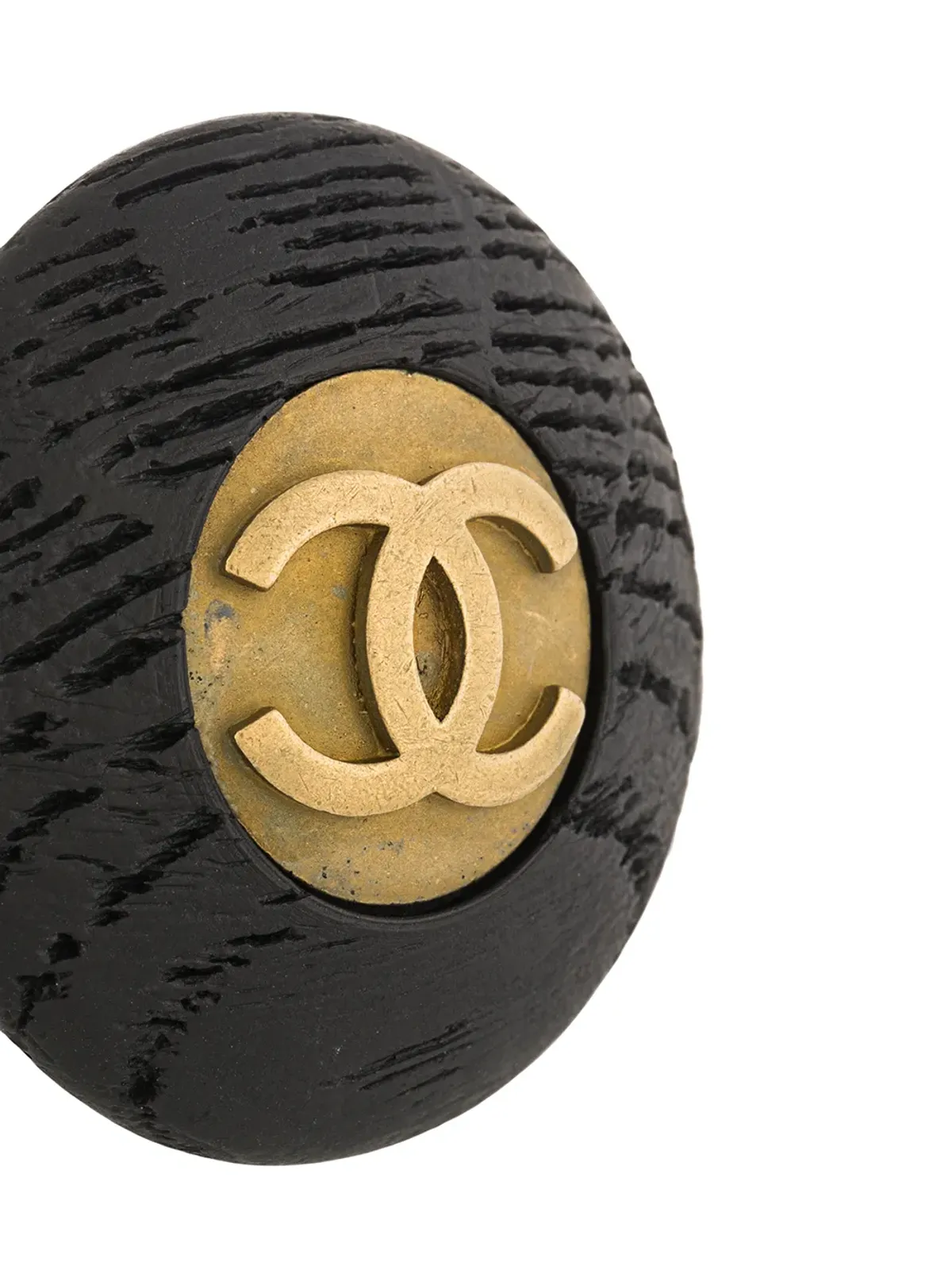 CHANEL Pre-Owned 1994 CCボタン クリップオン イヤリング - ブラック - 画像3