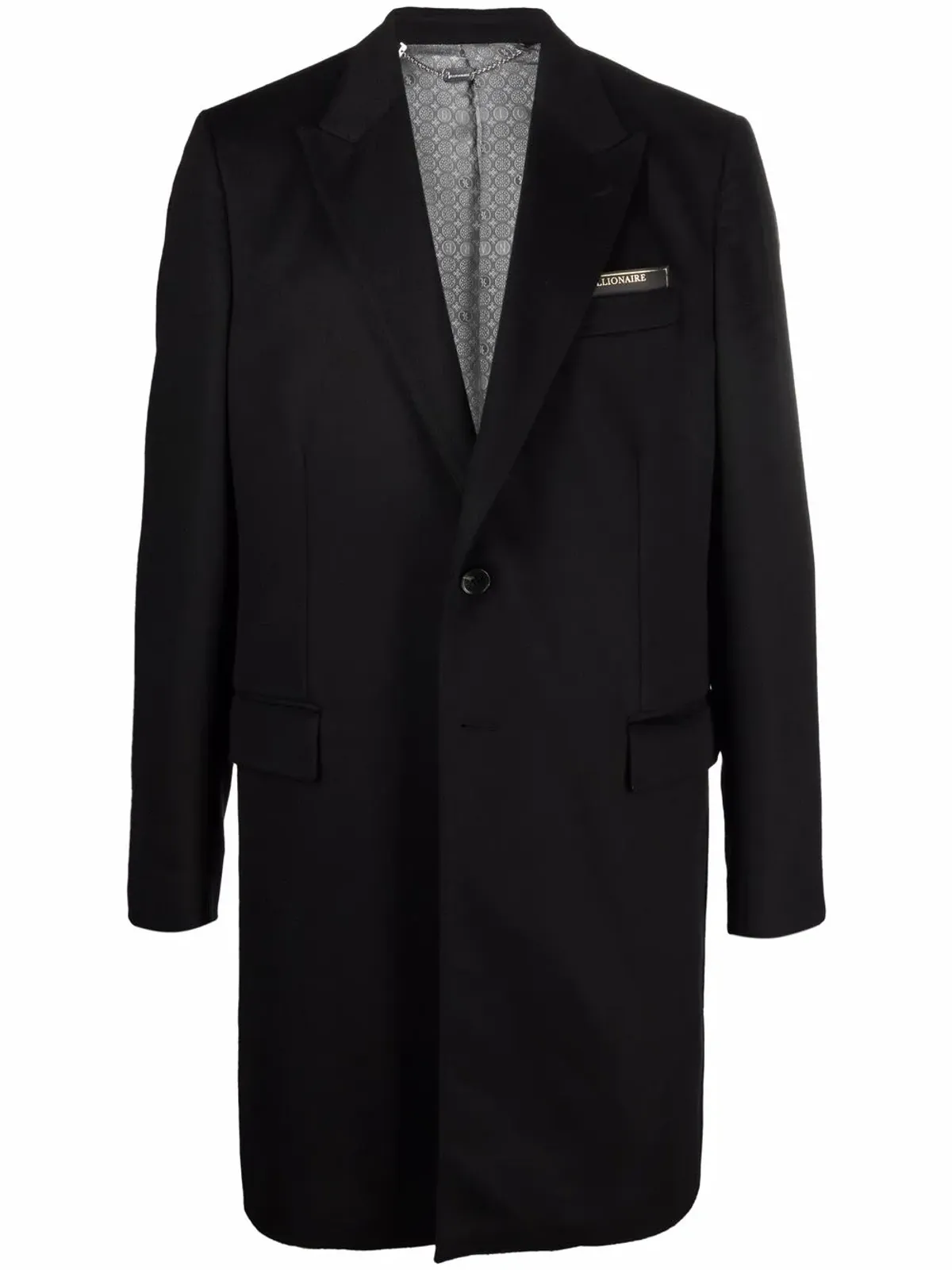 Billionaire ロゴ入りシングルブレスト カシミヤ コート - 画像1