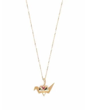 Aurelie Bidermann 18kt イエローゴールド Origami ピンクサファイアとダイヤモンド ネックレス - サムネイル1