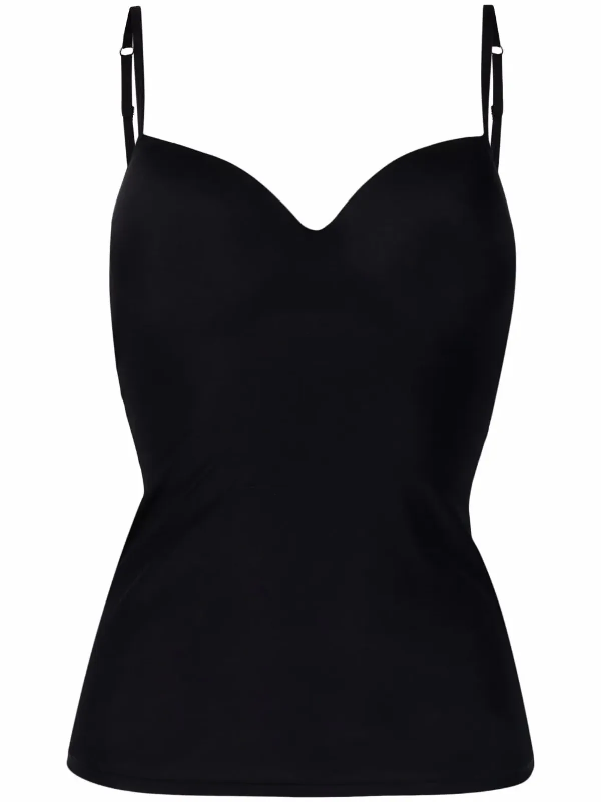 Hanro ハートネック アンダーワイヤー入りキャミソール ブラック - 画像1