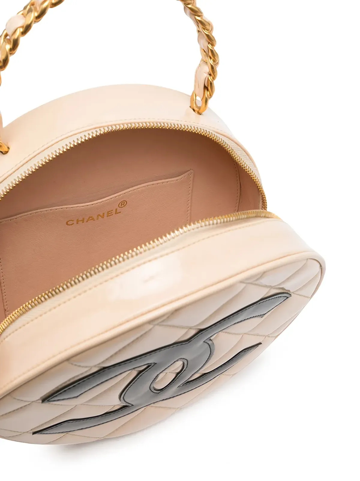 CHANEL Pre-Owned 1995 CC ダイヤモンドキルト ラウンドバッグ - 画像5