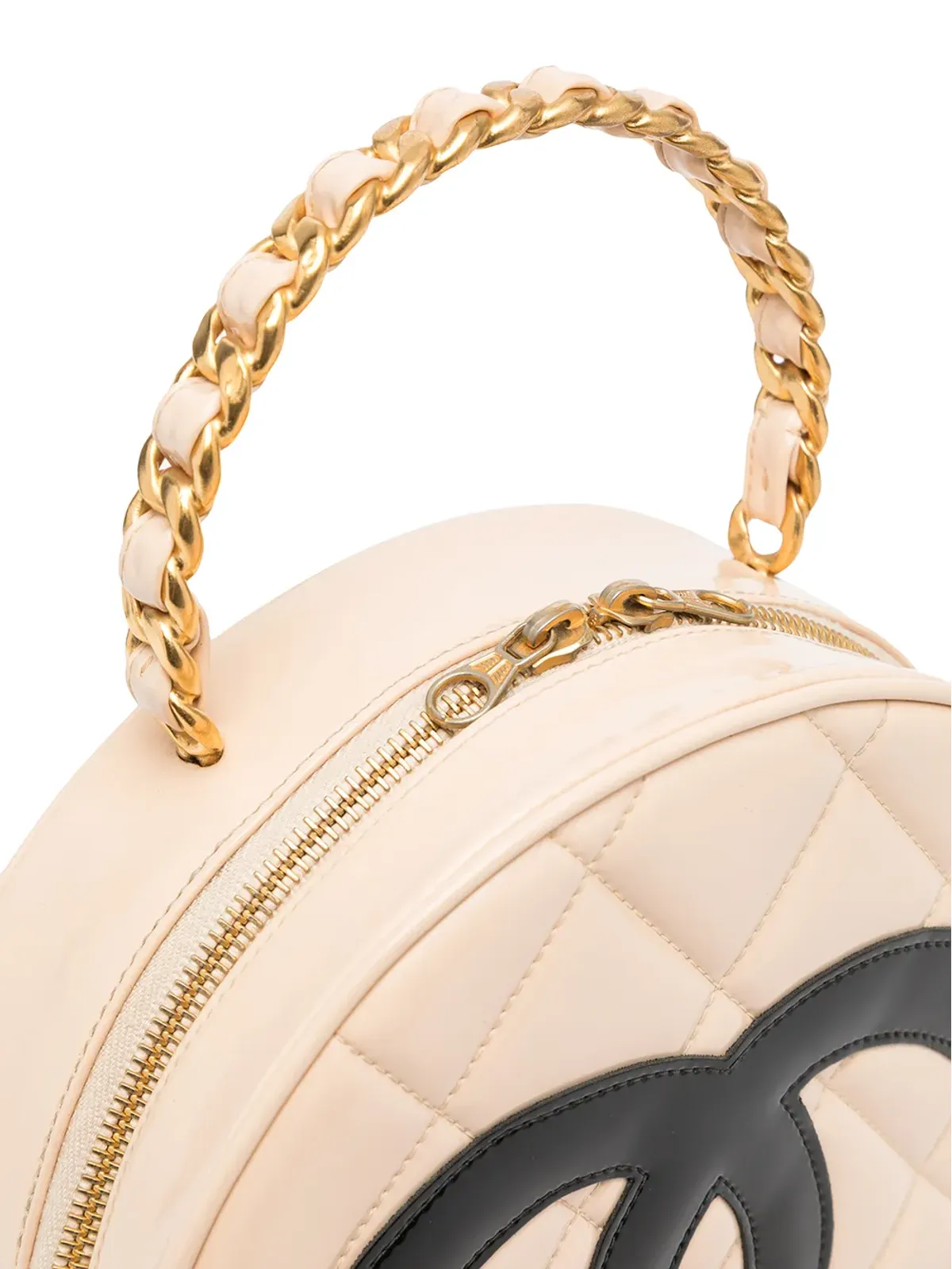 CHANEL Pre-Owned 1995 CC ダイヤモンドキルト ラウンドバッグ - 画像4