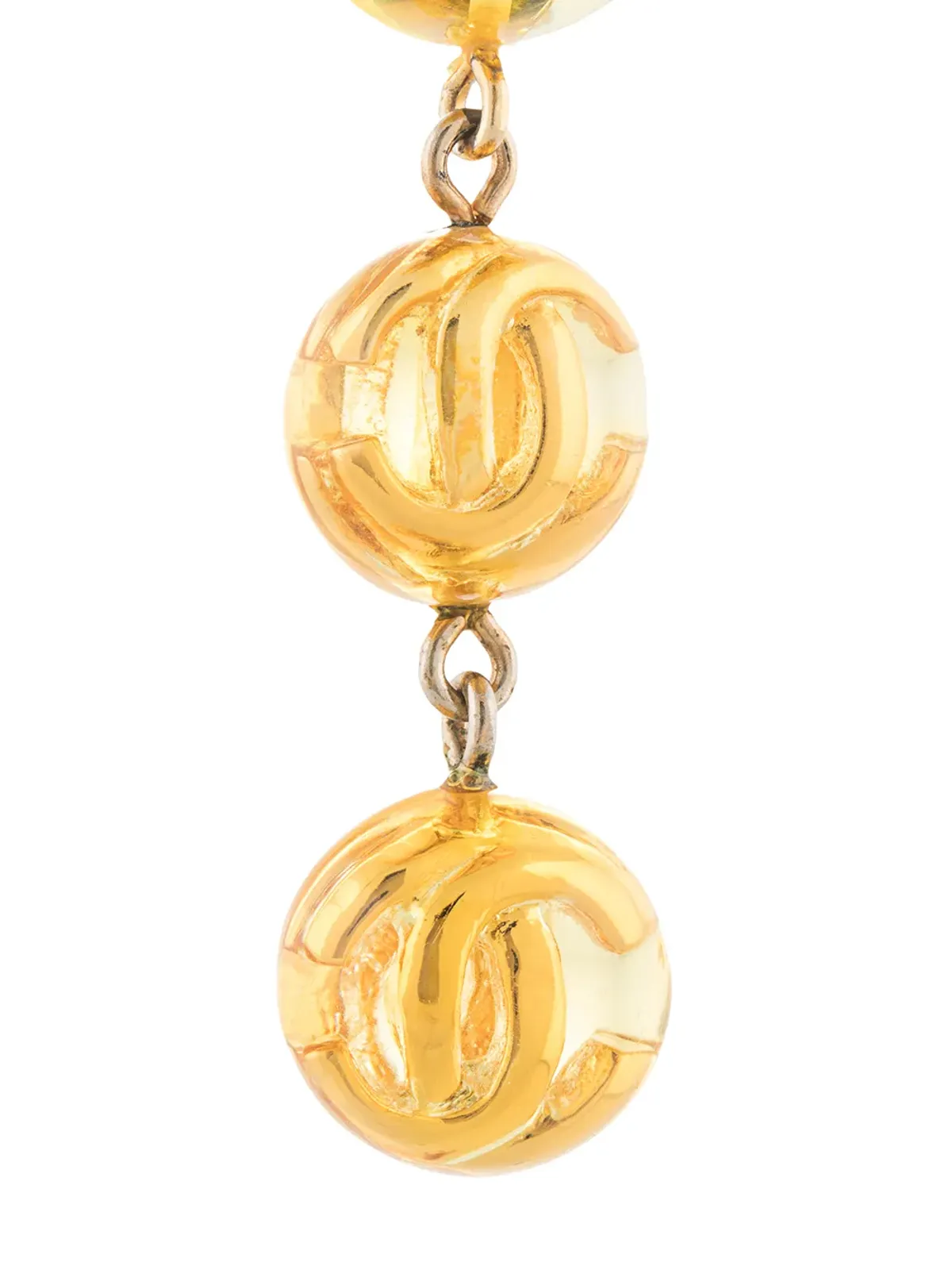 CHANEL Pre-Owned CC ダングリング クリップオン イヤリング - 画像3