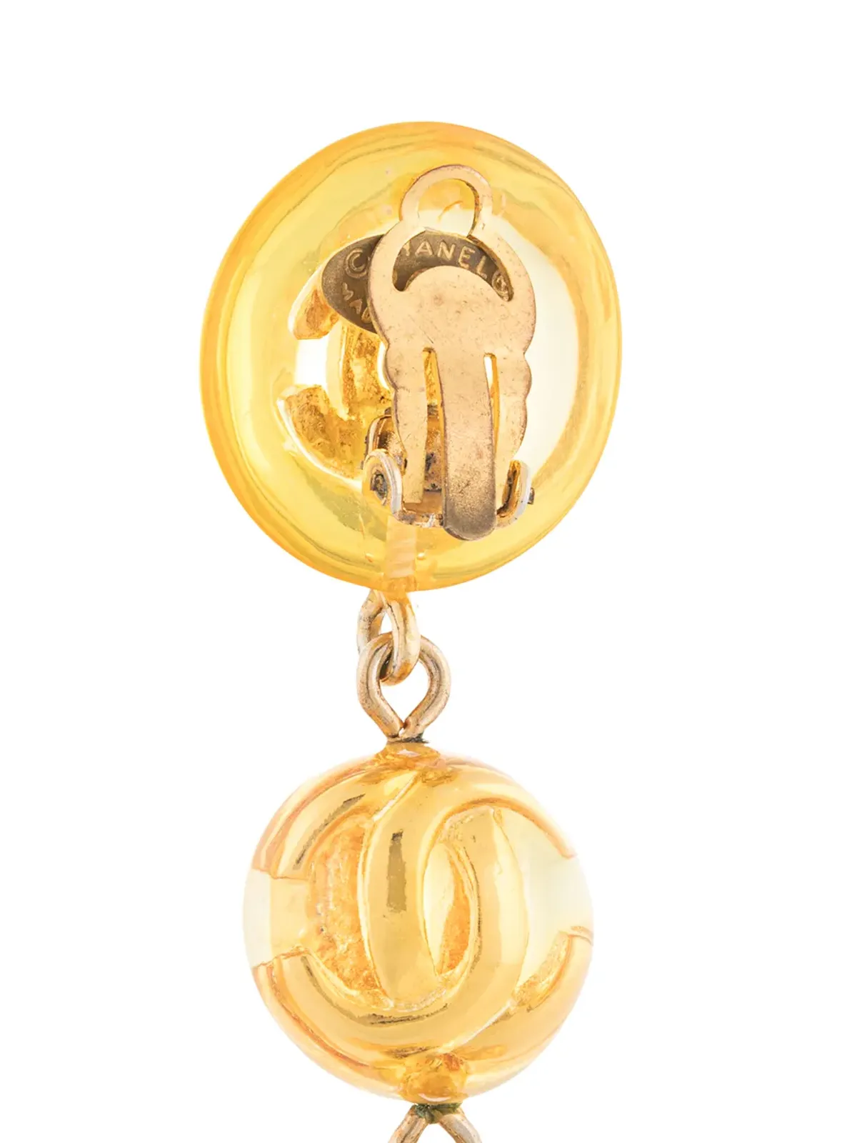 CHANEL Pre-Owned CC ダングリング クリップオン イヤリング - 画像4