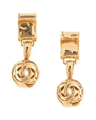 CHANEL ビンテージ 1994 CC ダングリング クリップオン イヤリング - ゴールド - サムネイル1