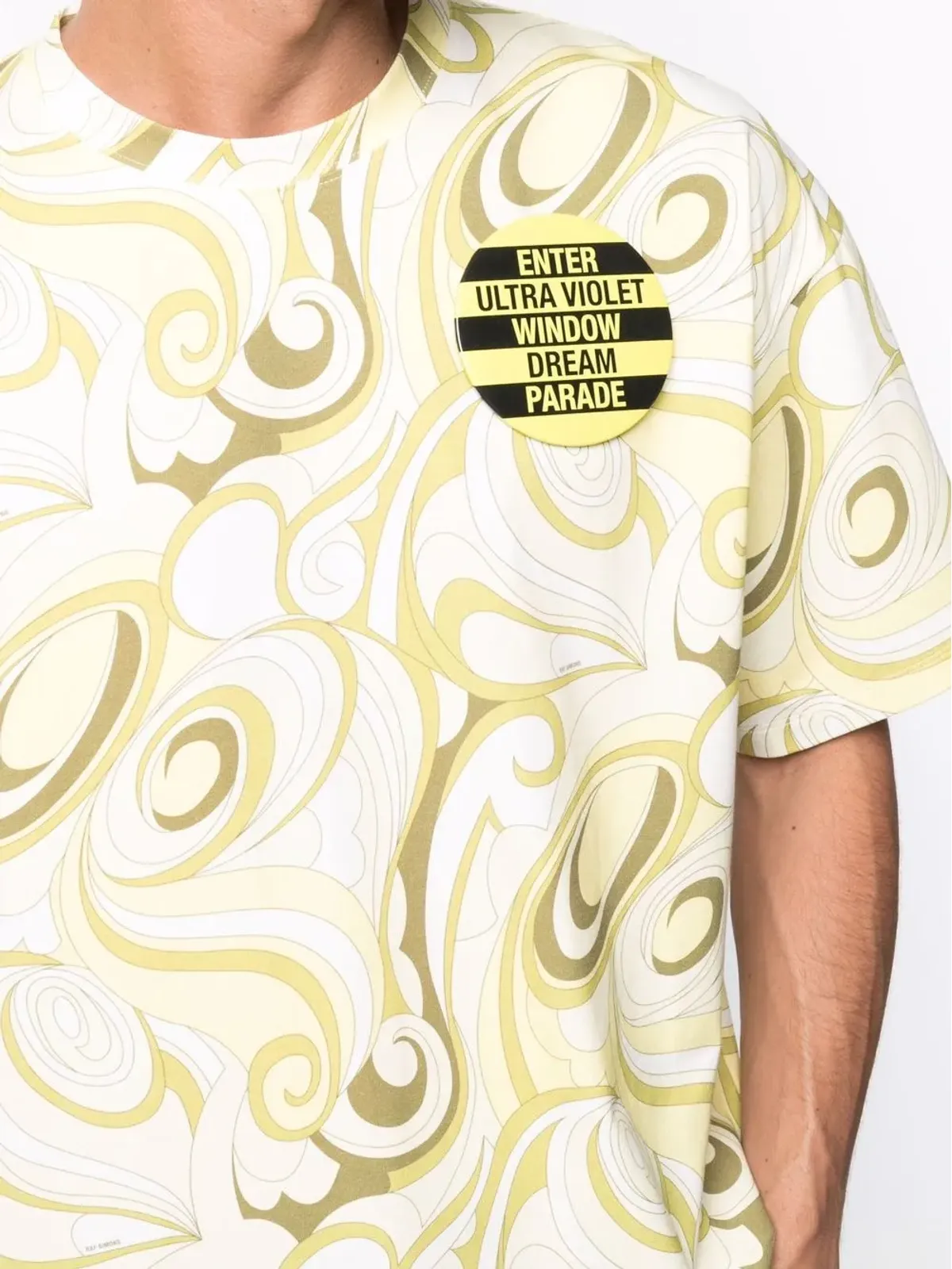 Raf Simons 抽象プリントTシャツ - イエロー - 画像5