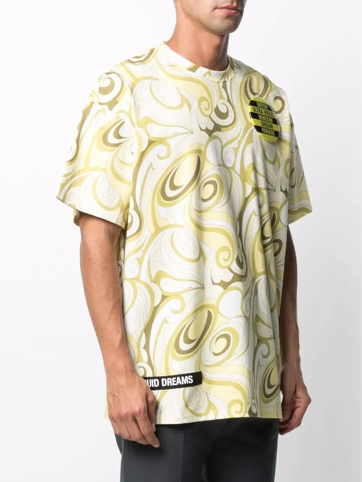 Raf Simons 抽象プリントTシャツ - イエロー - 画像3
