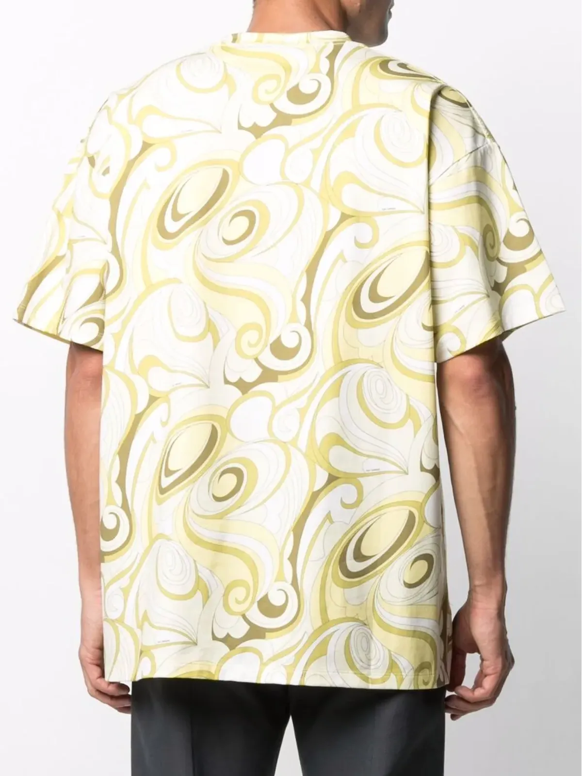Raf Simons 抽象プリントTシャツ - イエロー - 画像4