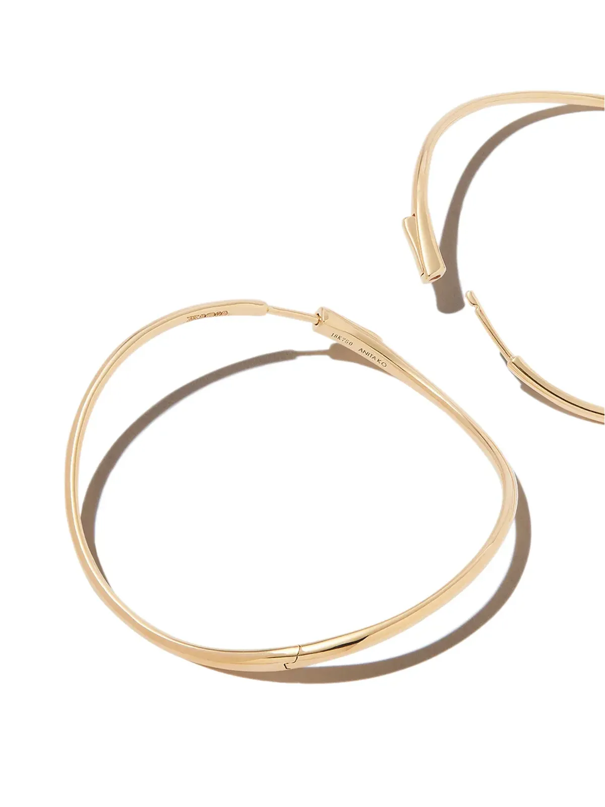 Anita Ko アニタ・コー 18kt イエローゴールド ツイスト フープ ピアス - 画像2