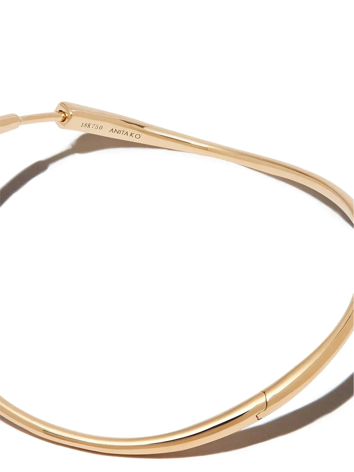 Anita Ko アニタ・コー 18kt イエローゴールド ツイスト フープ ピアス - 画像3