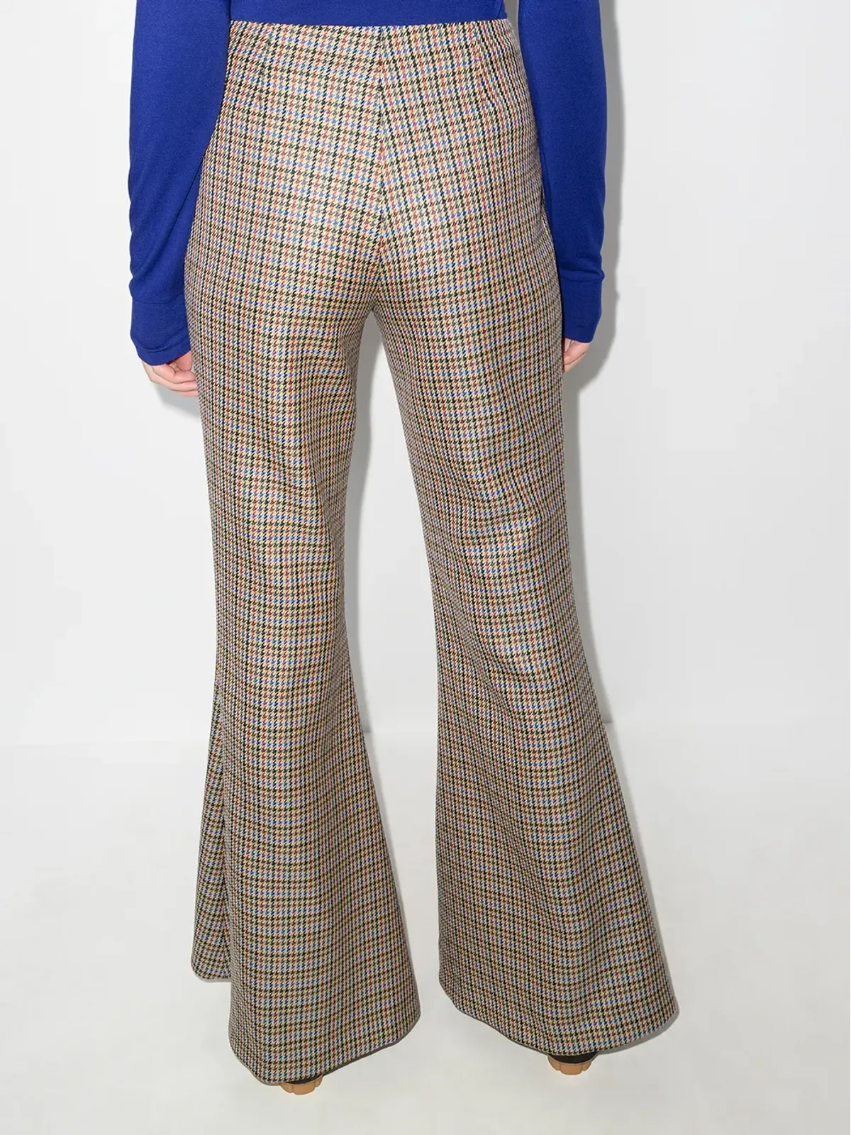 Stella McCartney ハウンドトゥース柄フレアパンツ - 画像3