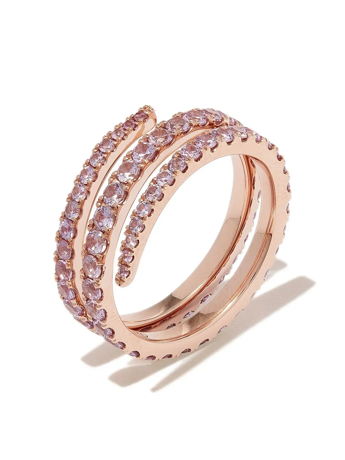 Anita Ko 18kt yellow gold Coil diamond ring - Pink - 画像3