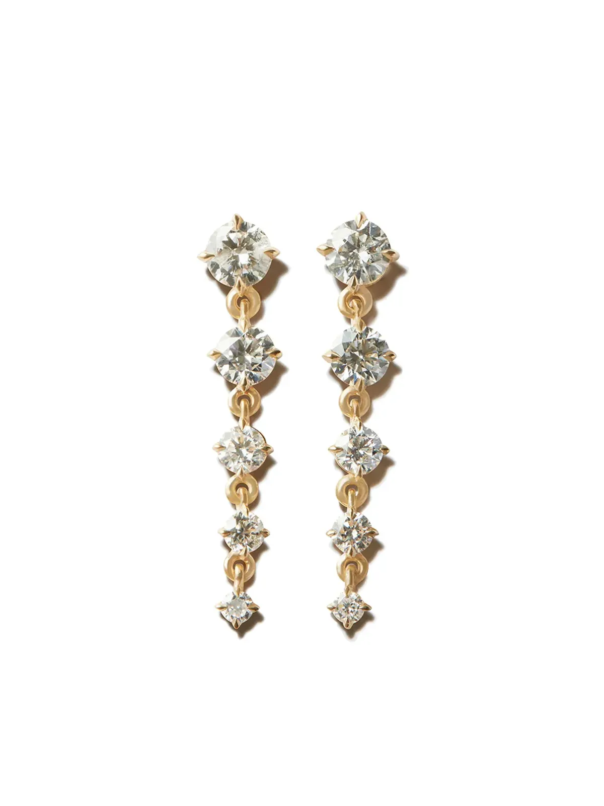 Lizzie Mandler Fine Jewelry 18K イエローゴールド Éclat Five Drop ダイヤモンド ピアス - 画像1