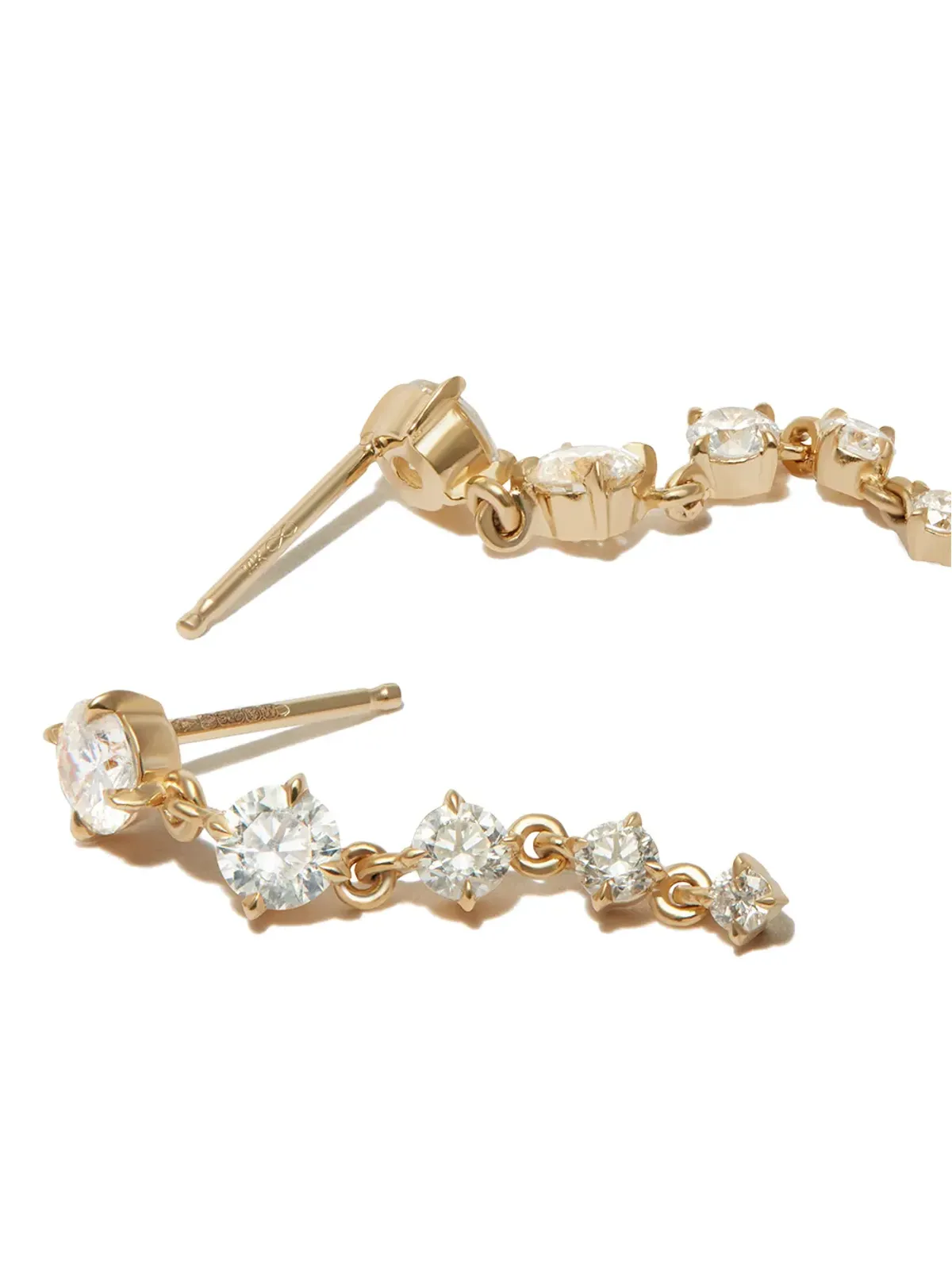 Lizzie Mandler Fine Jewelry 18K イエローゴールド Éclat Five Drop ダイヤモンド ピアス - 画像2