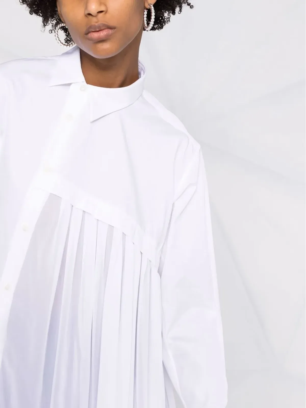 Comme Des Garçons アシンメトリックプリーツシャツ - 画像5