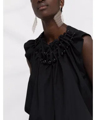 Noir Kei Ninomiya パール装飾のシャーリング ブラウス - サムネイル5