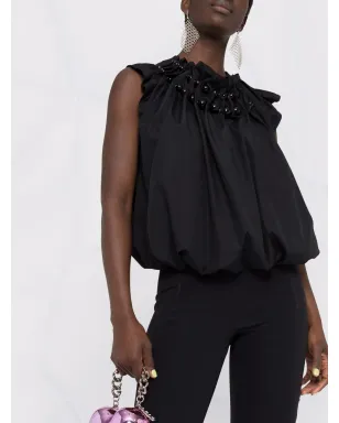 Noir Kei Ninomiya パール装飾のシャーリング ブラウス - サムネイル3