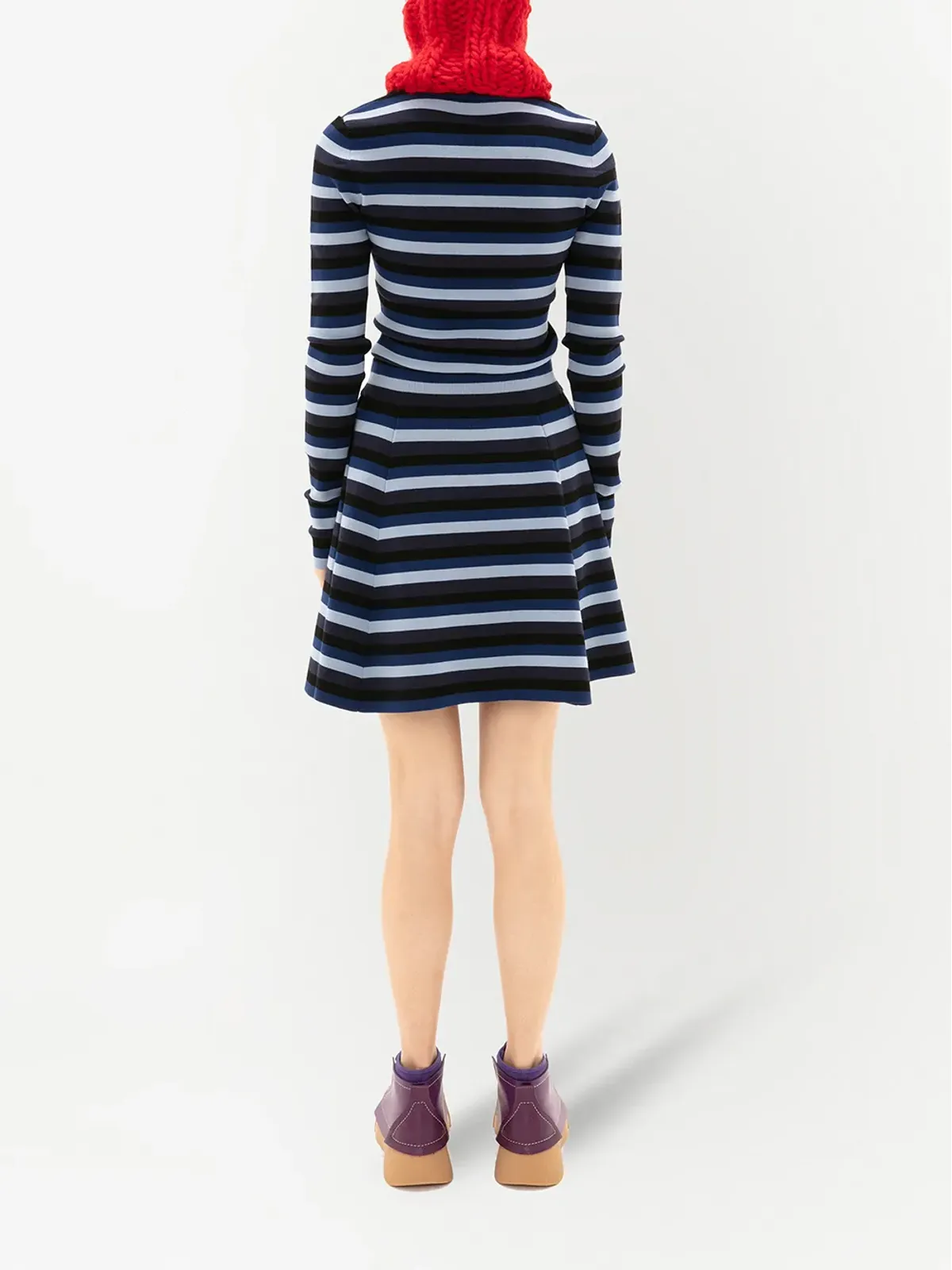 JW Anderson ストライプ柄フレアミニスカート - 画像4