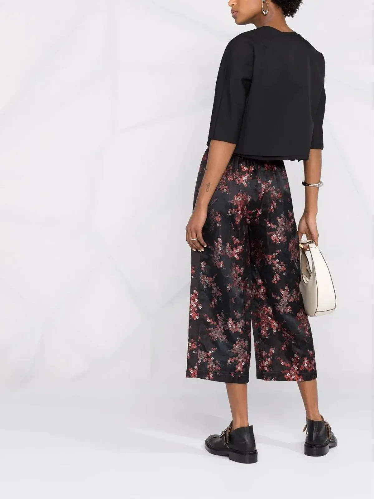 Comme Des Garçons Comme Des Garçons 花柄プリント クロップドパンツ - 画像4